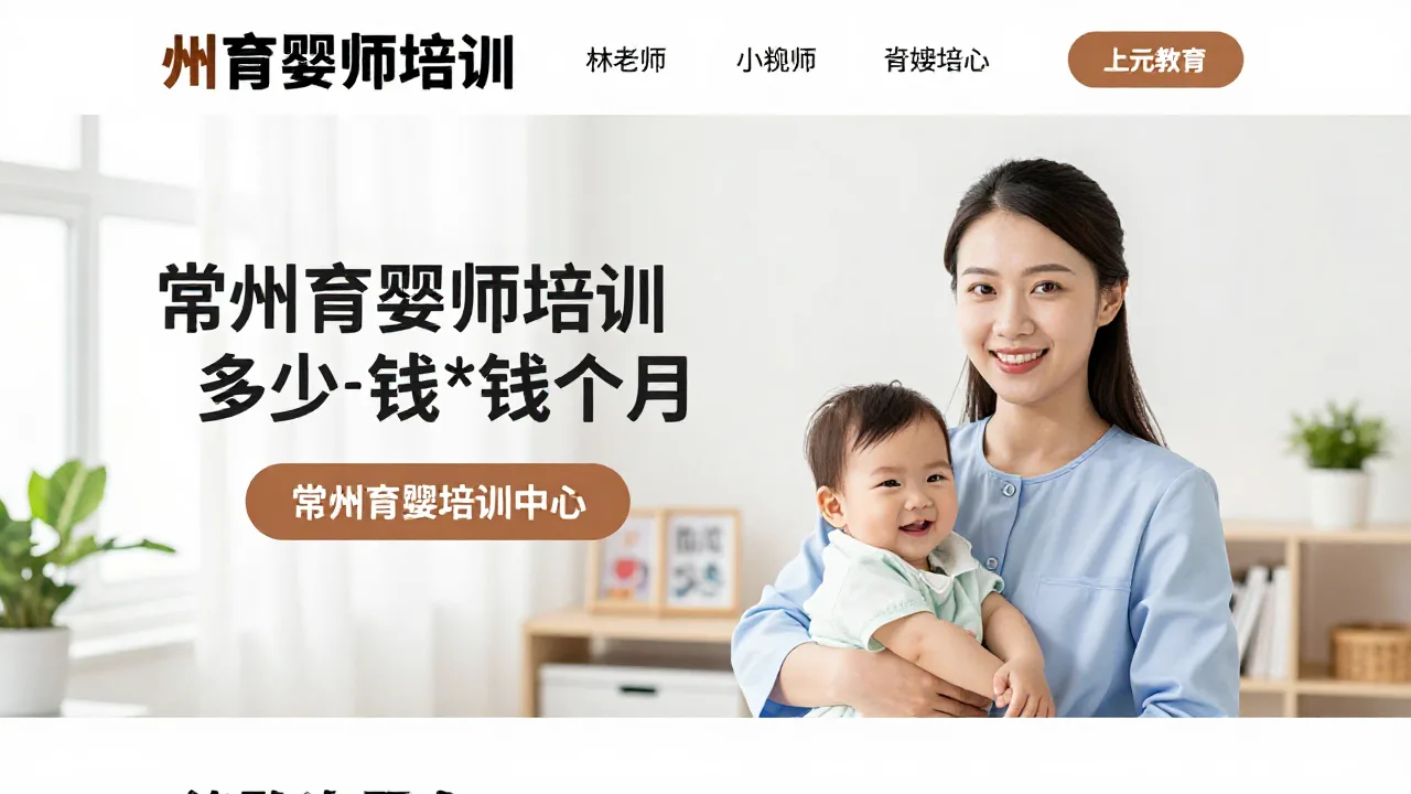 常州育婴师培训机构 首页主视觉
